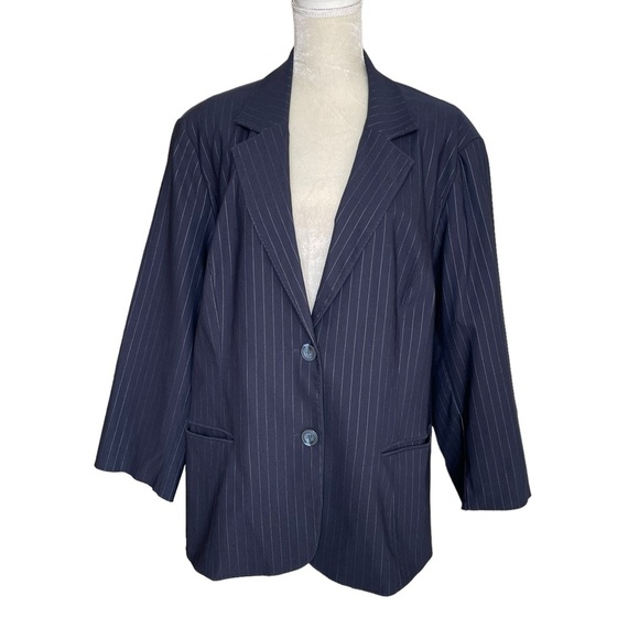 Lane Bryant Women’s Career Professional Pin Stripes Blazer Jacket Plus Size 28 - Picture 1 of 7